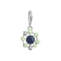 THOMAS SABO Women's Charm Pendant Star &amp; Moon Charm Club 925 Sterling Silver 1794-051-14 