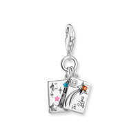 THOMAS SABO Women's Charm Pendant Star &amp; Moon Charm Club 925 Sterling Silver 1794-051-14 