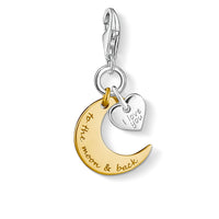 THOMAS SABO Women's Charm Pendant Star &amp; Moon Charm Club 925 Sterling Silver 1794-051-14 