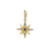 THOMAS SABO Women's Charm Pendant Star &amp; Moon Charm Club 925 Sterling Silver 1794-051-14 