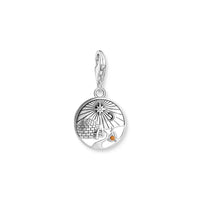 THOMAS SABO Women's Charm Pendant Star &amp; Moon Charm Club 925 Sterling Silver 1794-051-14 