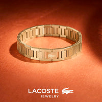 Lacoste bracelet with toggle clasp, METROPOLE collection. Decorated with a petit piqué pattern - Available for him and her. 