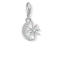 THOMAS SABO Women's Charm Pendant Star &amp; Moon Charm Club 925 Sterling Silver 1794-051-14 