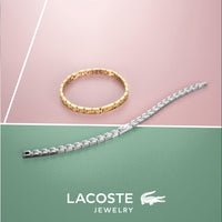 Lacoste bracelet with toggle clasp, METROPOLE collection. Decorated with a petit piqué pattern - Available for him and her. 
