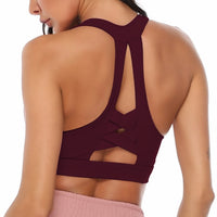 Solid Yoga Gym Bras Sports Push Up Stretchy Breathable Crop Top Running Straining Vest Fitness Underwear Top Fashion Fitness Bra