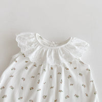 Summer Arrival Baby Girls Floral Pattern Sleeveless Rompers