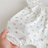 Summer Arrival Baby Girls Floral Pattern Sleeveless Rompers